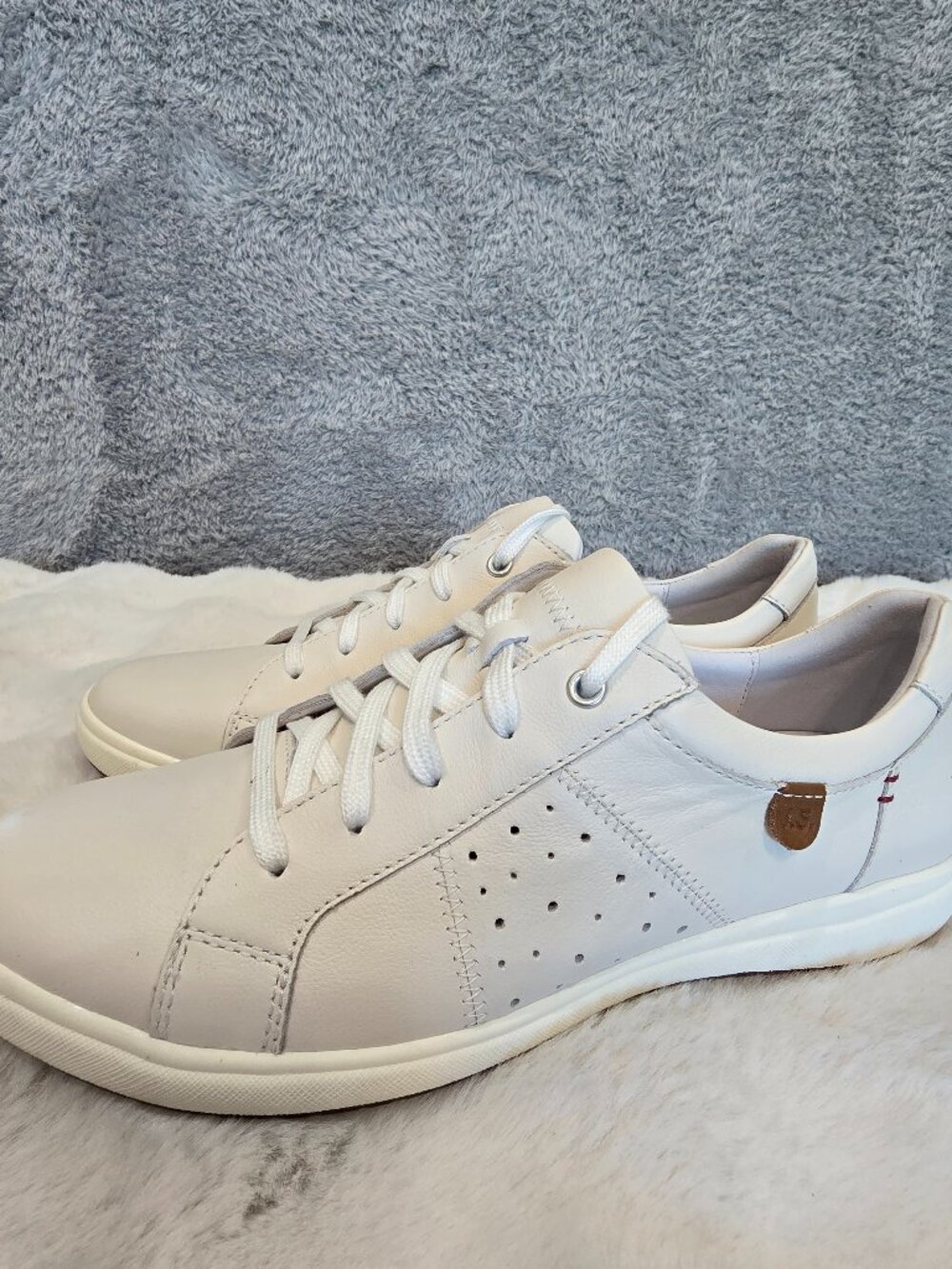 Josef Seibel Caren 01 Light Beige Leather Sneakers Made in Germany Women's 41
